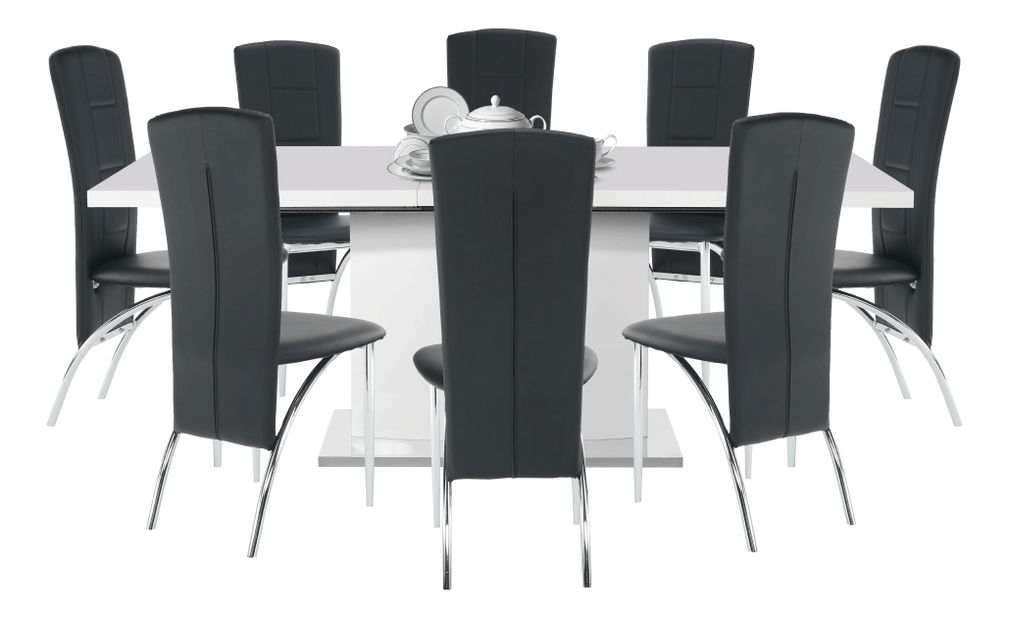 Rozkládací jídelní stůl Korti (lesk bílý) *výprodej