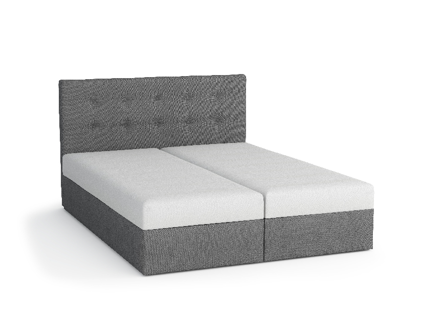 Kontinentální postel 140x200 cm Mimosa (melírovaná světle šedá + tmavě šedá) (s roštem a matrací)