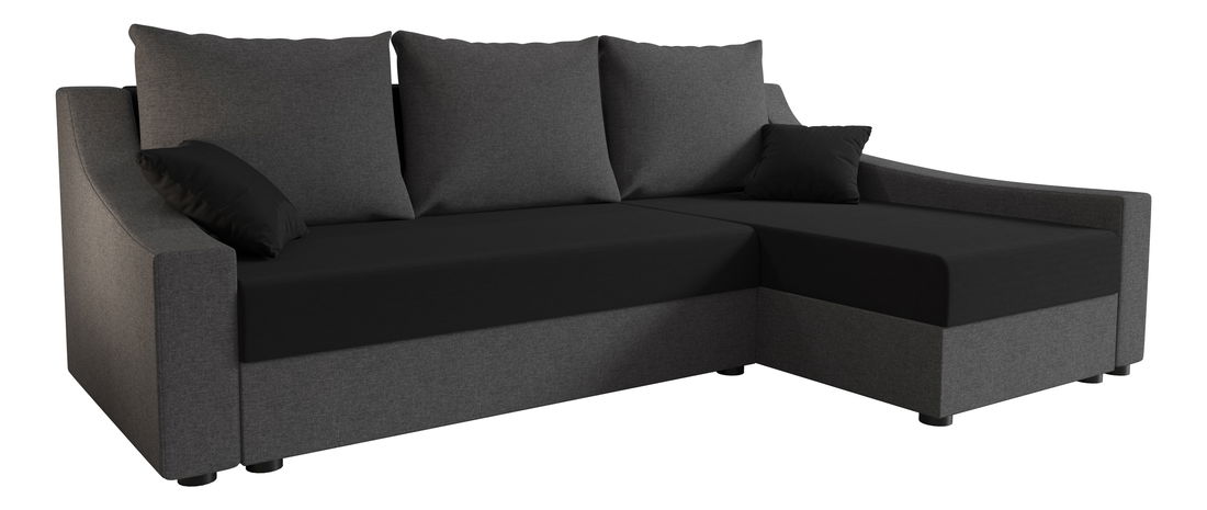Rohová sedací souprava Opal L (černá + šedá) (P)