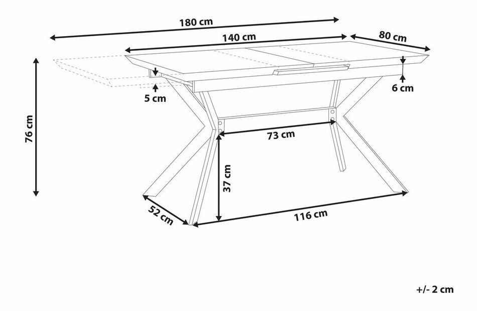 Jídelní stůl BENOS (šedá + černá) (pro 6 osob)