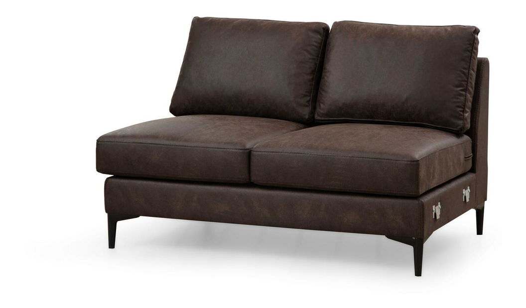 Rohová sedačka U Portobeno 1 (hnědá + černá)