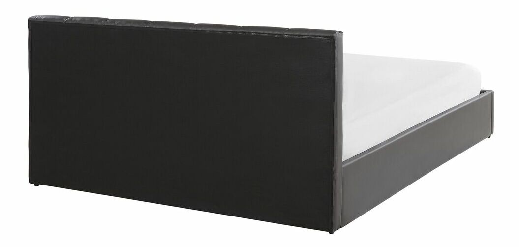 Manželská postel 160 cm DARGAN (šedá) (umělá kůže) (s roštem a úl. prostorem)