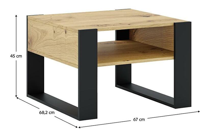 Konferenční stolek Corosta 2 (dub artisan + černá)