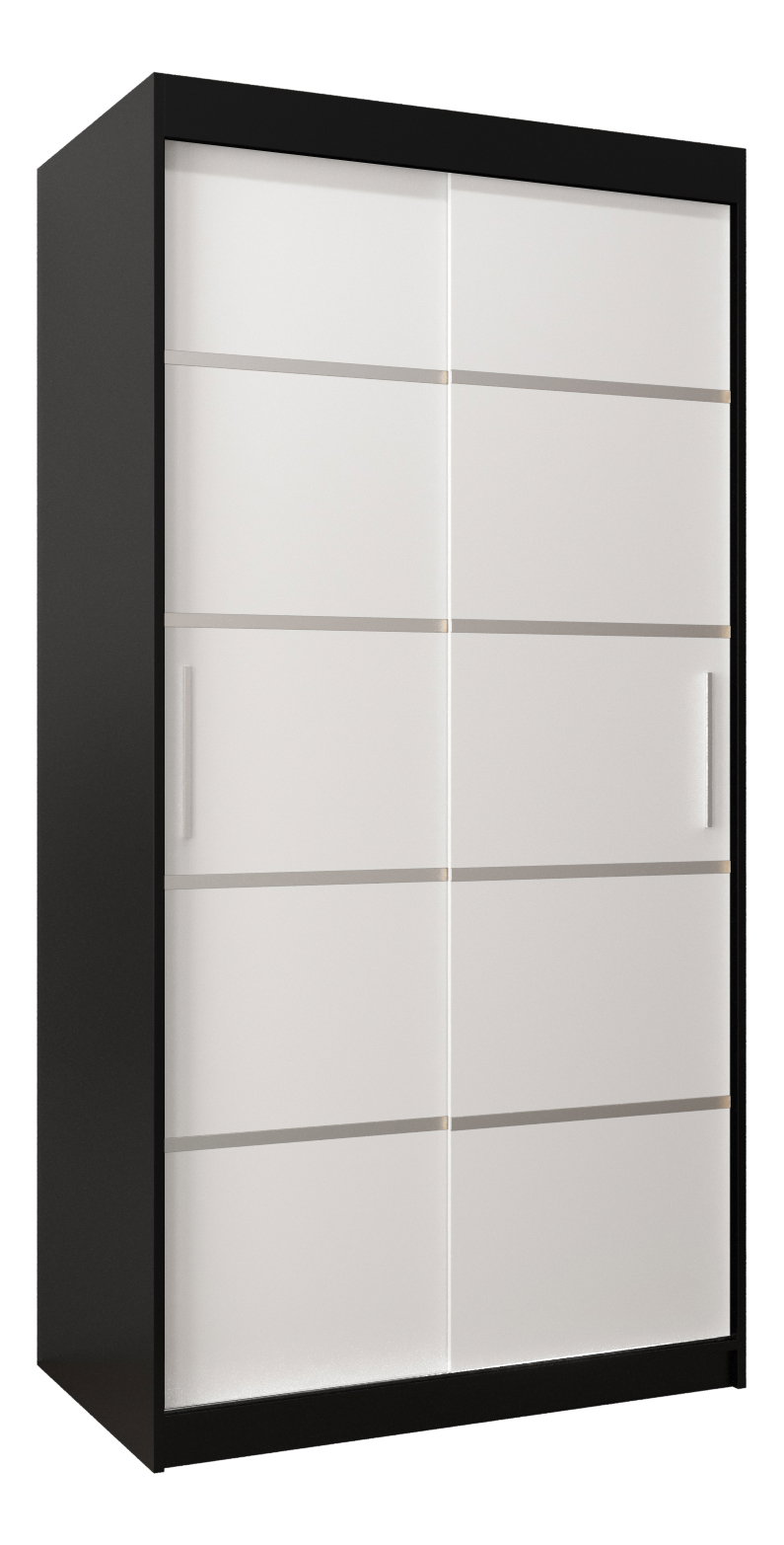 Šatní skříň 120 cm Verika 1 120 (černá + bílá)