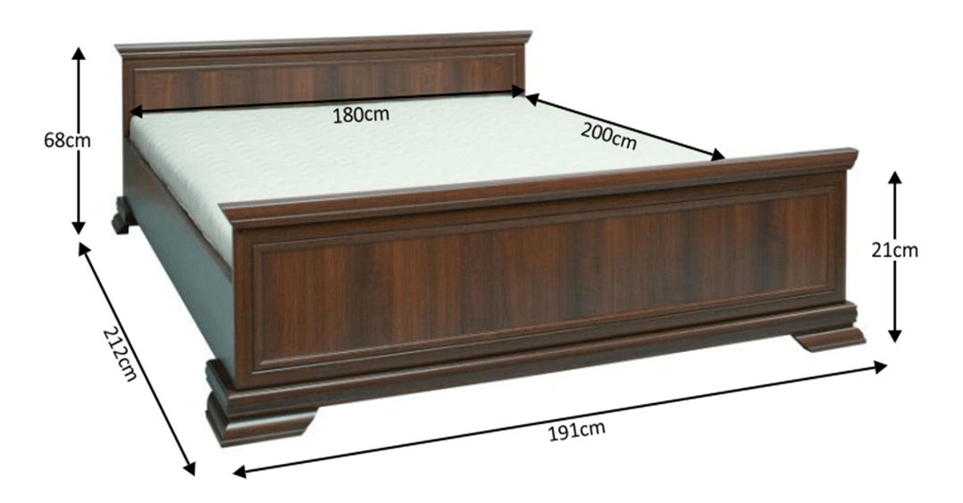 Manželská postel 180 cm Kraz KLS2 (s roštem)