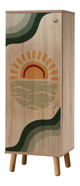 Předsíňová sestava Beside 30 (dub sonoma + zelená)