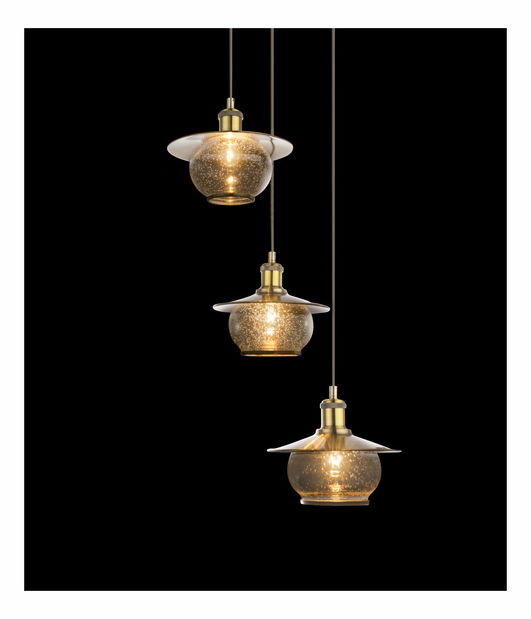 Závěsné svítidlo Nevis 69030-3H (klasické) (bronzová + průhledná)