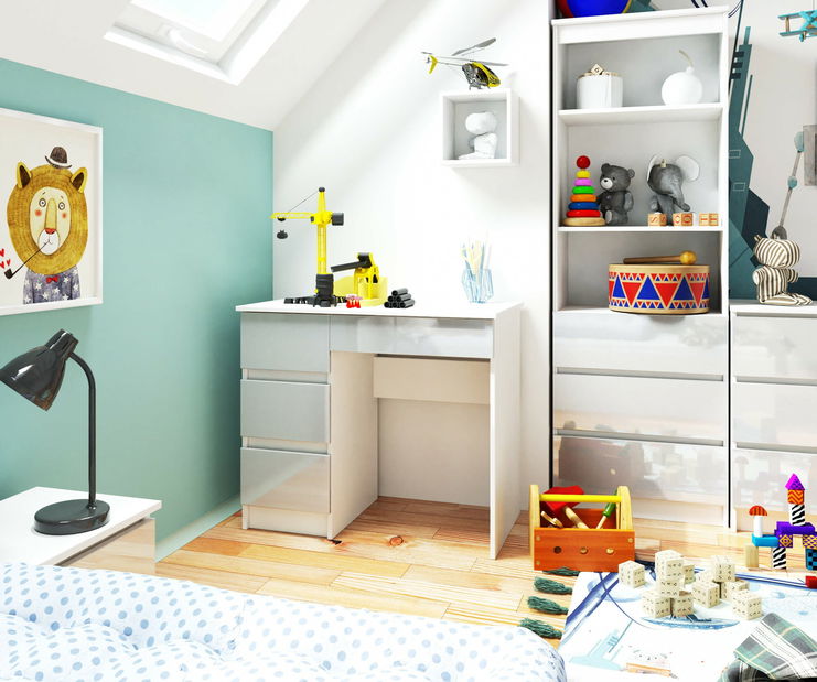 PC stolek Benicio II (metalický lesk) (L)