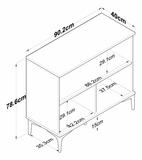 Komoda Jette 90 (ořech + bílá)