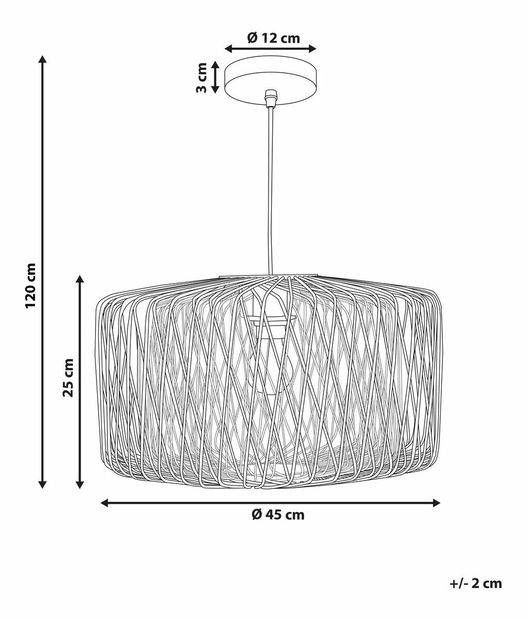 Závěsná lampa JAVO (světlé dřevo + černá)