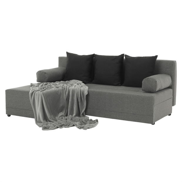 Rohová sedací souprava Maxius (šedá + černá)