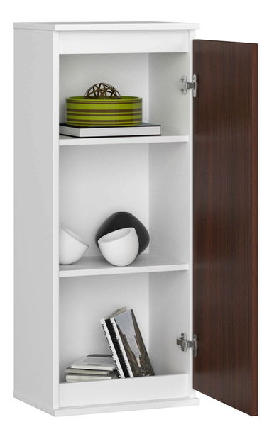 Závěsná skříňka Wren II (bílá + wenge)