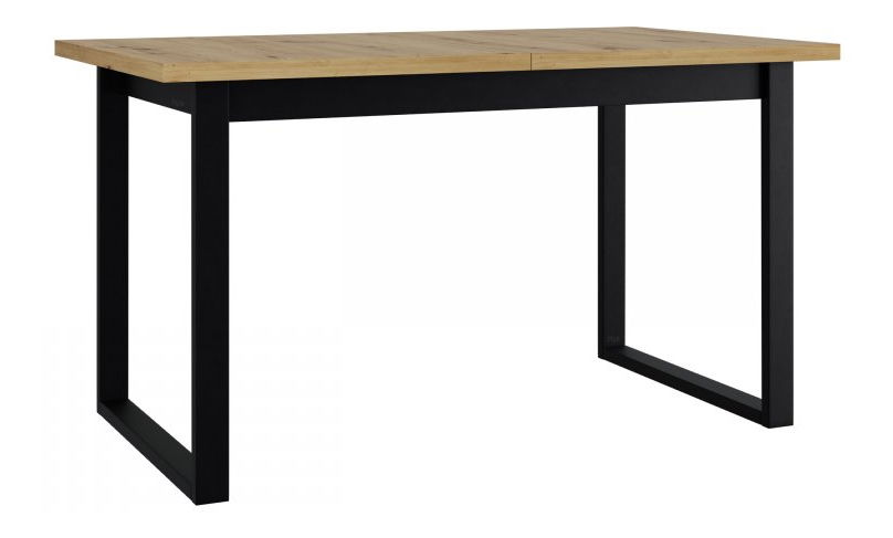 Rozkládací jídelní stůl Elarna 80 x 140 180 III (dub artisan + černá) (pro 4-8 osob)
