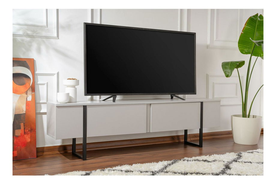 TV stolek/skříňka Seronitta (šedá + černá)