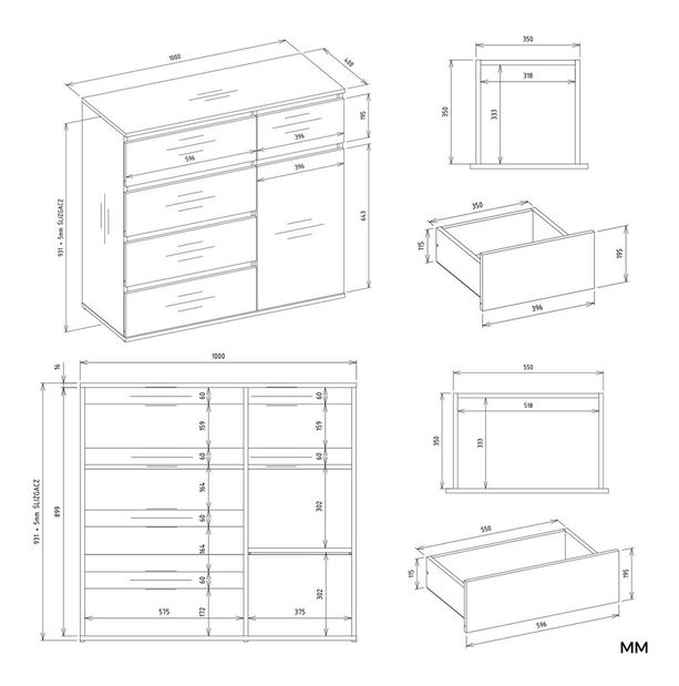 Komoda Musecalo 14 (bílá)