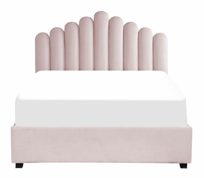 Manželská postel 140 cm Valhala (růžová) (s roštem a úložným prostorem)