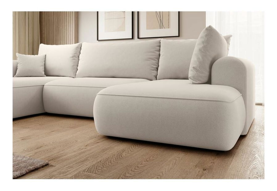 Rohová sedací souprava ve tvaru U Olivo U (P) (béžová + černá)