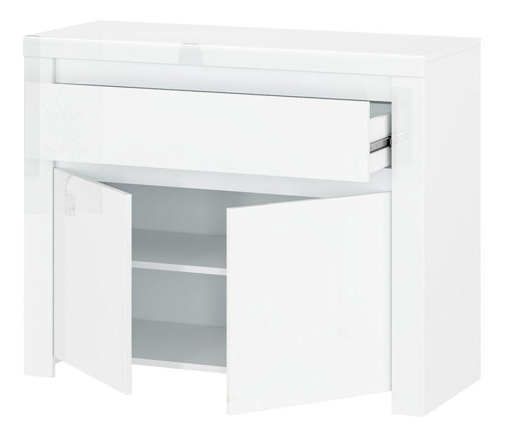 Komoda Leona 2D1S (bílá lesklá)