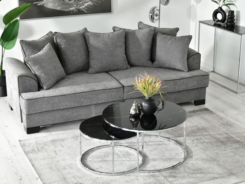 Konferenční stolek Grande (černý mramor + chromová)