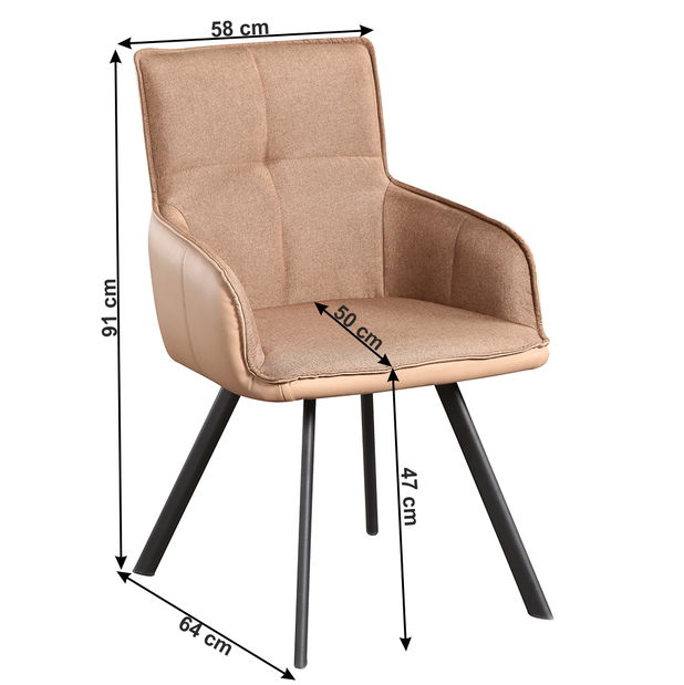 Křeslo Talisman (hnědá + svetlě hnědá + černá)