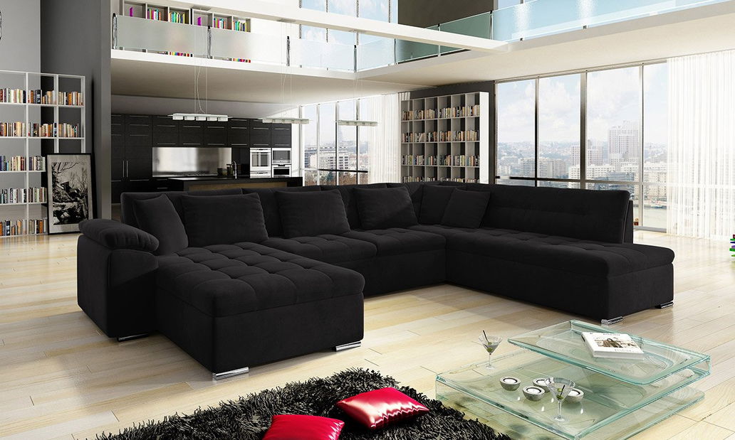 Rohová sedací souprava Talia (černá)