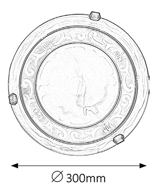 Stropní svítidlo Laretta 3713 (rýžové kamenné sklo + bronzové úchytky)