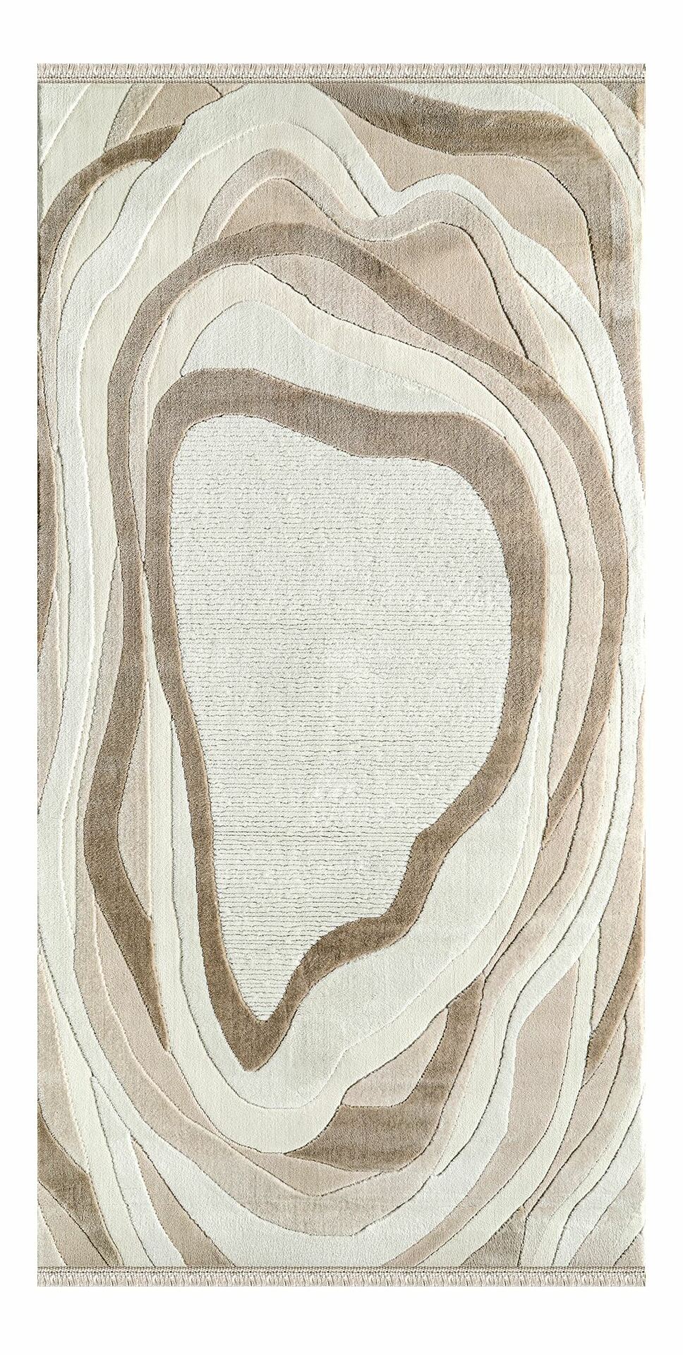 Koberec 100 x 300 cm Amora (bílá + hnědá)