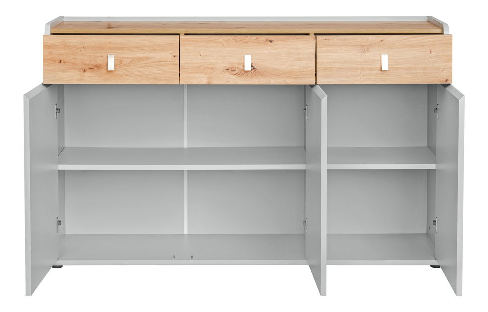 Komoda Voncile 20 ASPG VV SB2 (perlově šedá + dub artrisan)