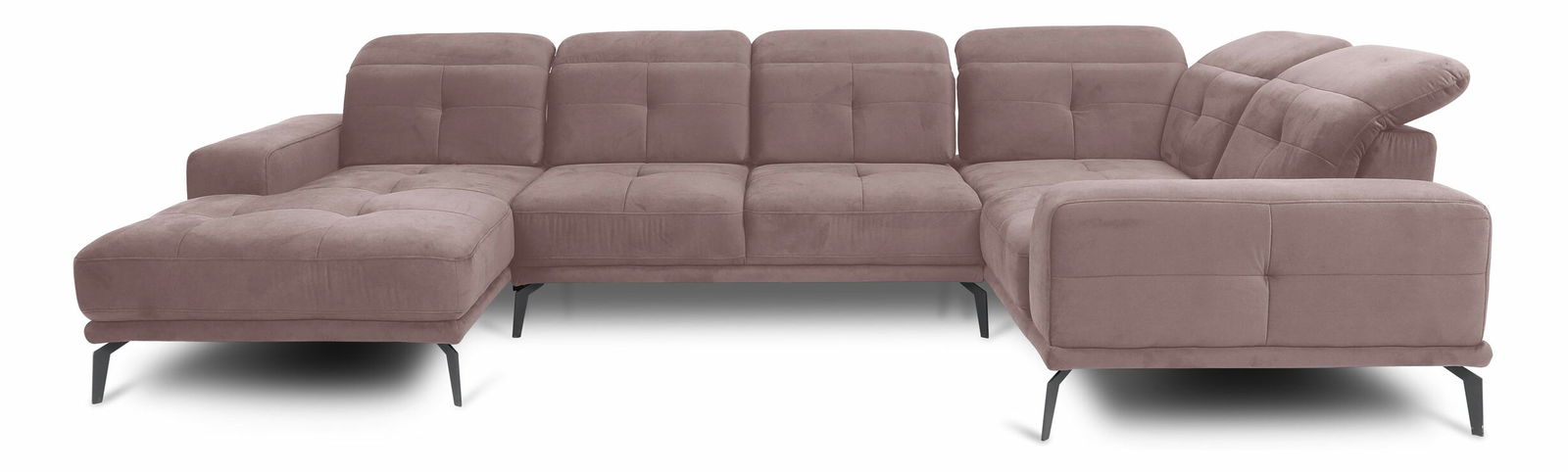 Rohová sedačka ve tvaru U Nicolette (světle růžová) (P)