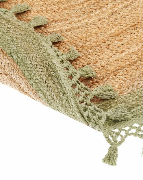 Koberec ⌀ 140 cm Marty (béžová + zelená)