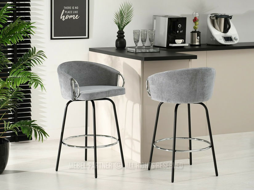 Barová židle Clorax (šedá + černá)