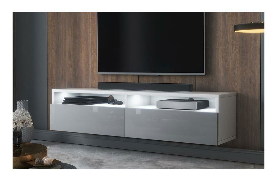 TV skříňka/stolek Redcan 140 (bílá + šedá)