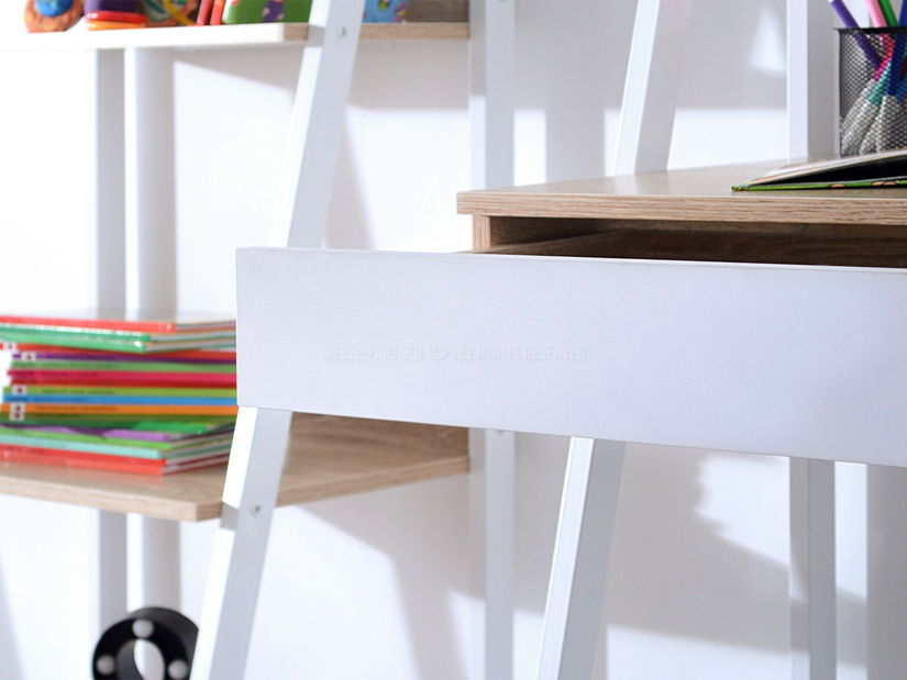 PC stolek Dylen (dub + bílá)