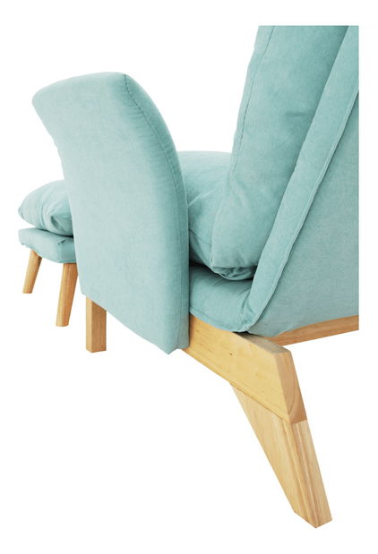 Křeslo s podnožkou Zintius (mentolová)