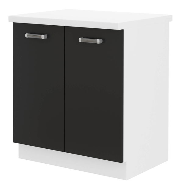 Dolní kuchyňská skříňka Oran 80 D 2F BB (bílá + černá)