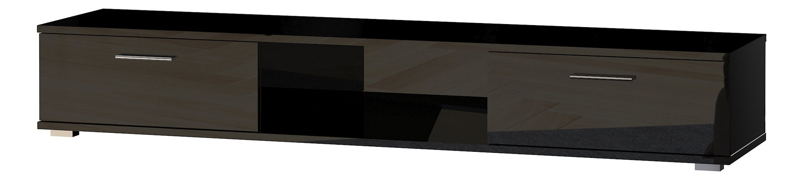 TV stolek Aris (černá matná + černá lesklá)