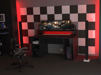 LED Psací stůl Myst (černá)