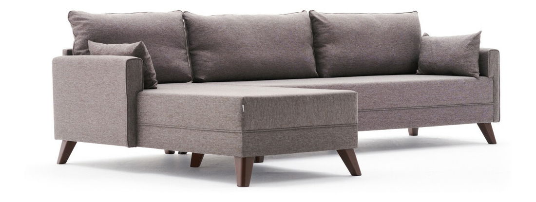 Rozkládací pohovka Bellina 1 (hnědá) (L)