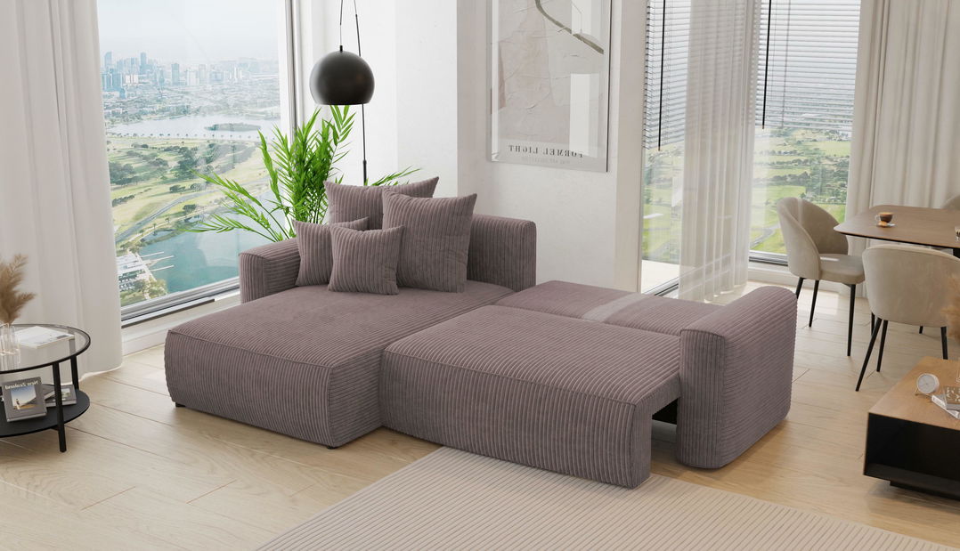 Rohová sedačka Baria (L) (tmavě hnědá)