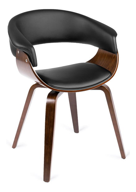  Jídelní židle Generosas 1 (černá ekokůže + ořech)