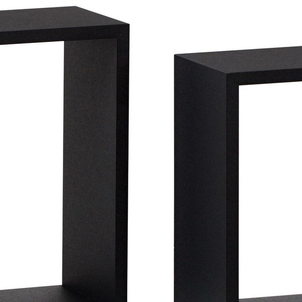 Set 3 nástěnných polic Parto (černá matná)