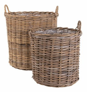 Set 2 ks proutěných květináčů Ivelina (hnědá)