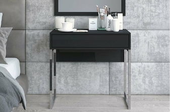 Toaletní stolek Naturlig Evenna (vysoký lesk černý)