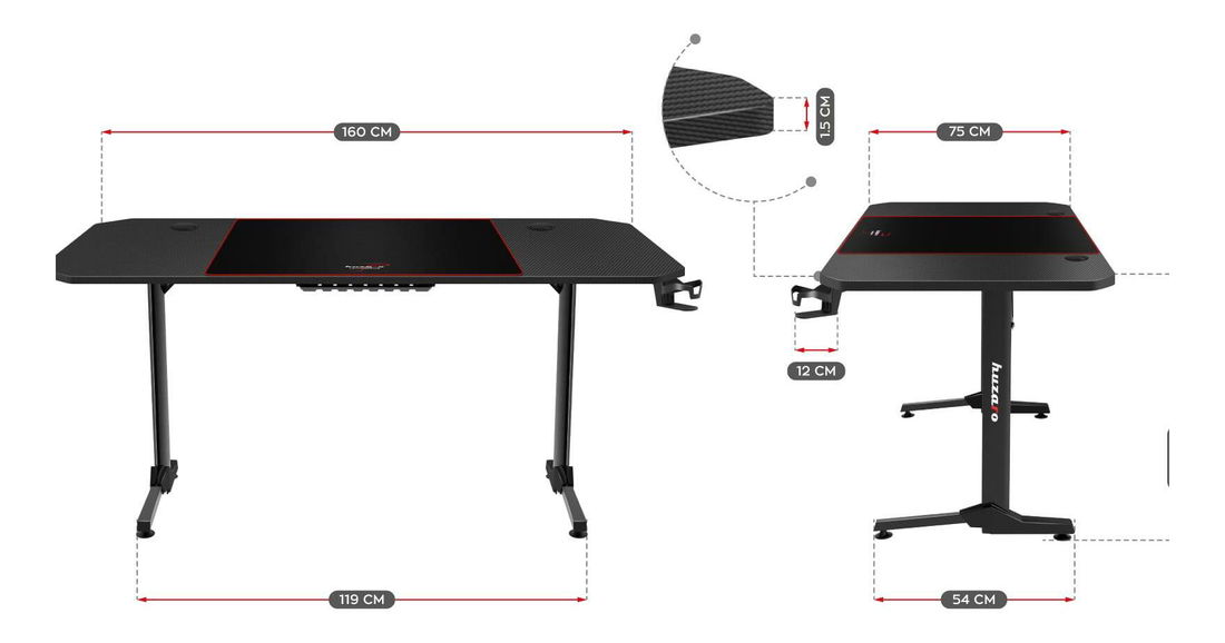 PC stolek Hyperion 4.7 (černá)