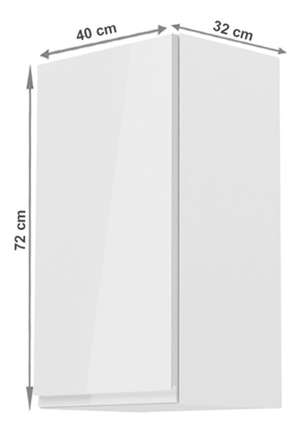 Horní kuchyňská skříňka G40 Aurellia (bílá + lesk bílý) (L) *výprodej