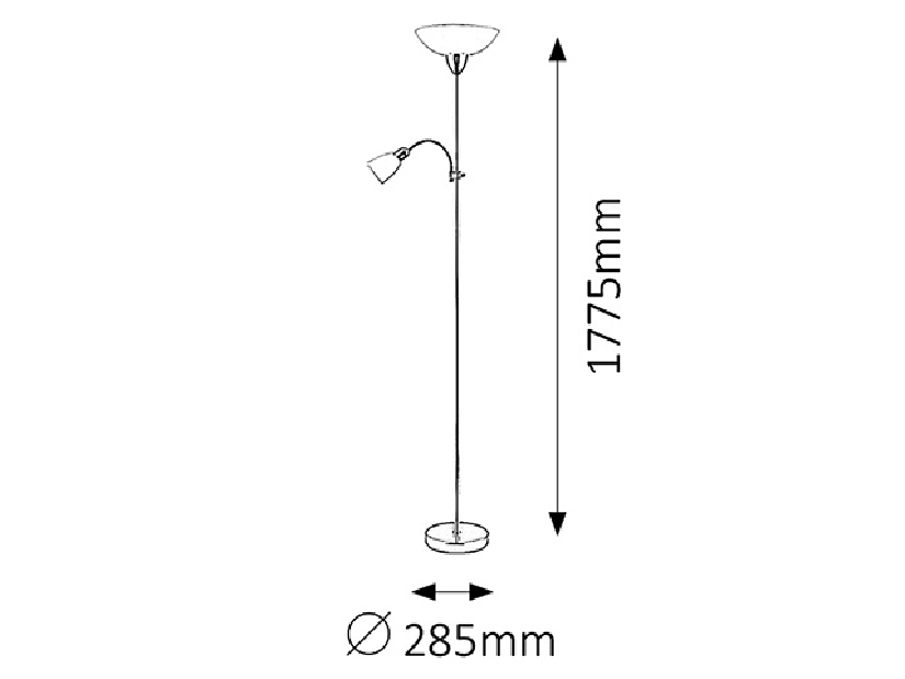 Stojanová lampa Diana 4067 (saténová chromová + bílá)