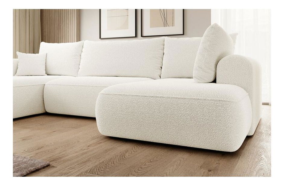 Rohová sedací souprava ve tvaru U Olivo U (P) (krémová + černá)