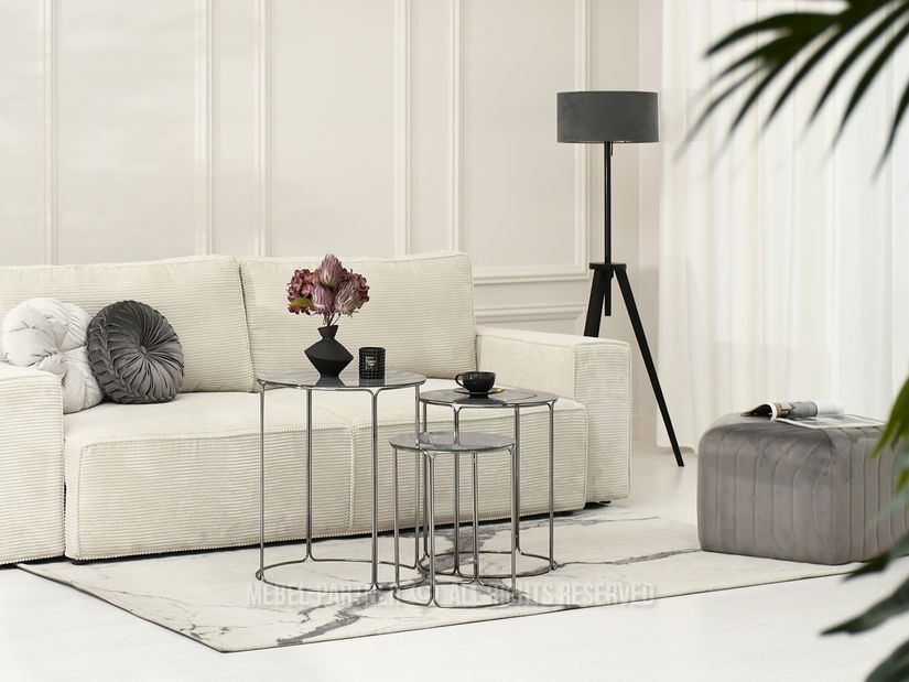 Konferenční stolek Belianni Zest (šedý mramor + nikl)