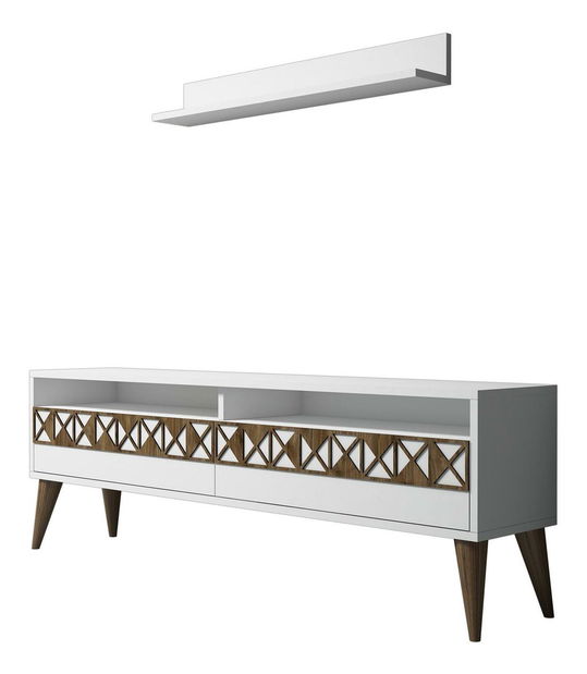 Obývací stěna Loop (bílá + bílá)