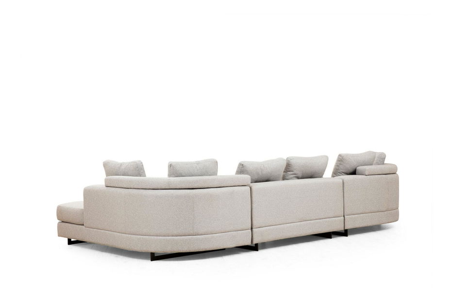 Rohová sedačka Padalusso (P) (světle šedá + černá)